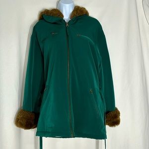 Emerald Faux Fur Jacket | Green Towne by London Fog | Size: S